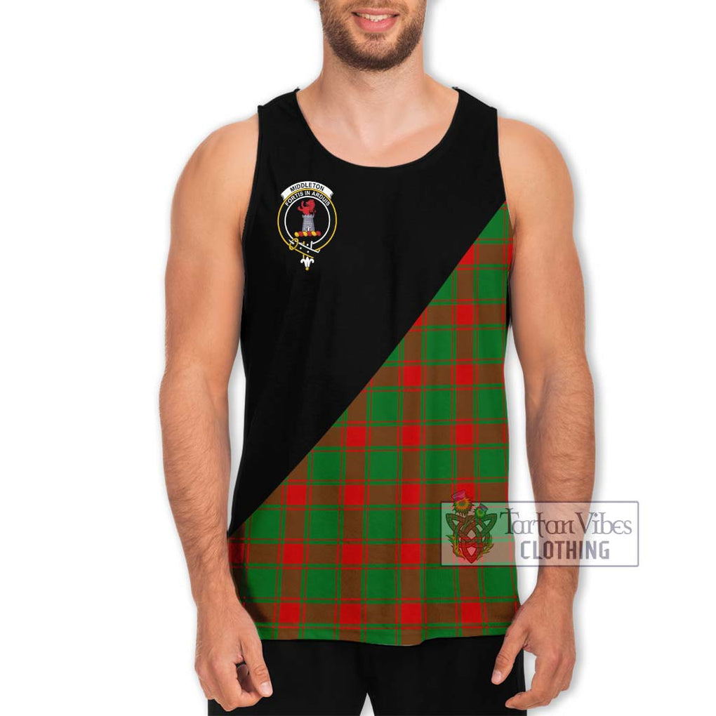 Middleton Modern Tartan Men's Tank Top with Family Crest and Military Logo Style Men - Tartanvibesclothing Shop