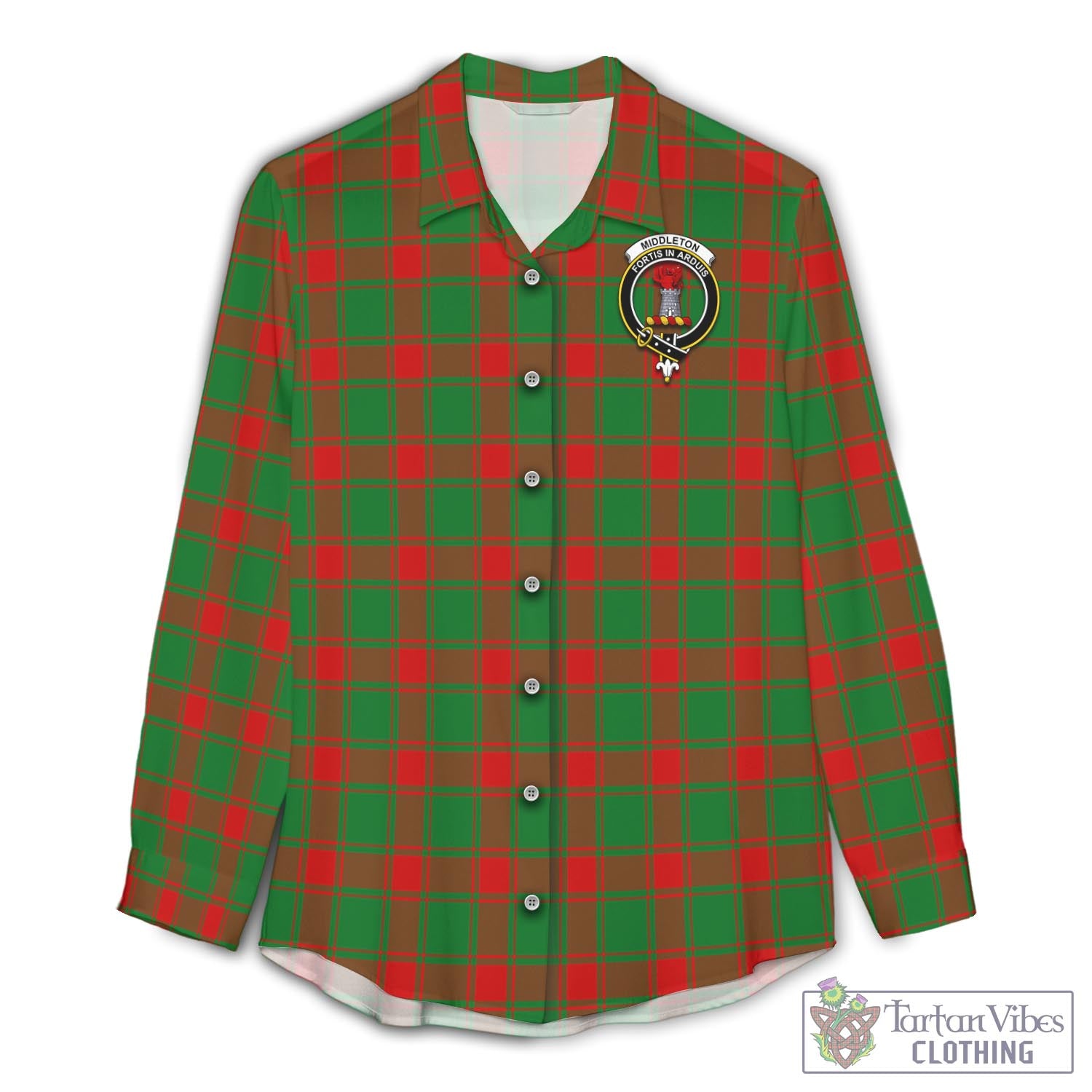 Tartan Vibes Clothing Middleton Modern Tartan Womens Casual Shirt with Family Crest