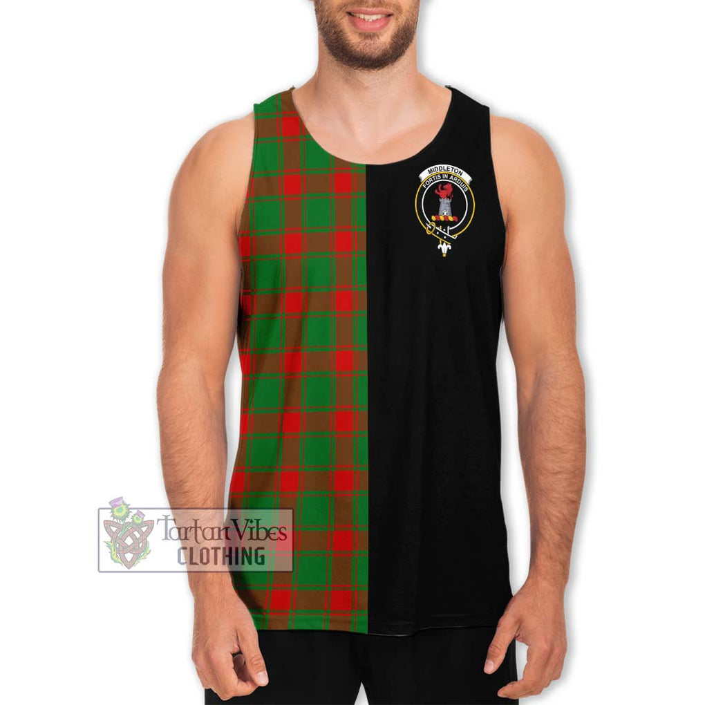 Middleton Modern Tartan Men's Tank Top with Family Crest and Half Of Me Style Men - Tartanvibesclothing Shop