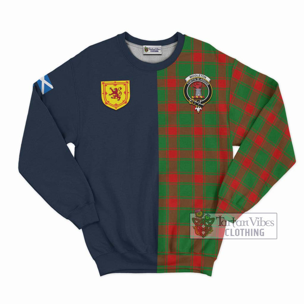 Tartan Vibes Clothing Middleton Modern Tartan Sweatshirt with Scottish Lion Royal Arm Half Style