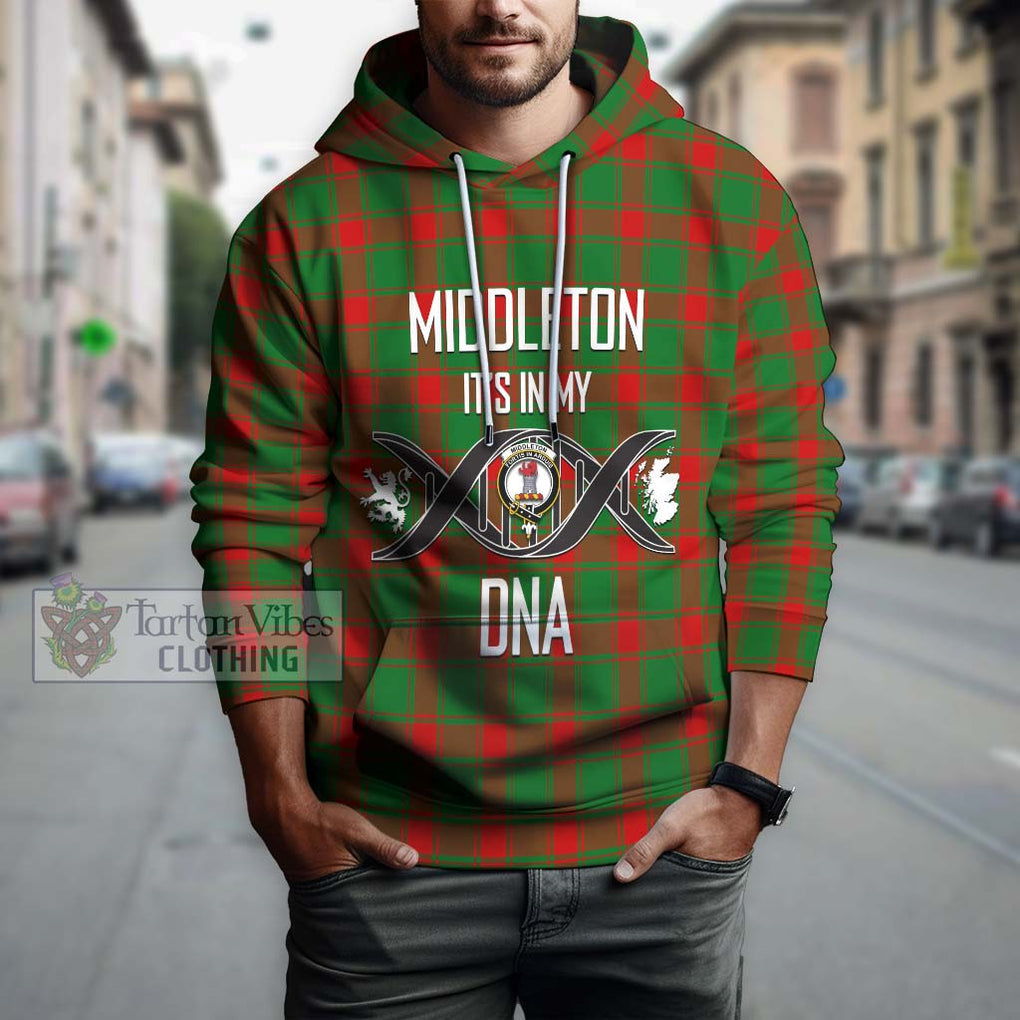 Middleton Modern Tartan Hoodie with Family Crest DNA In Me Style Pullover Hoodie - Tartanvibesclothing Shop