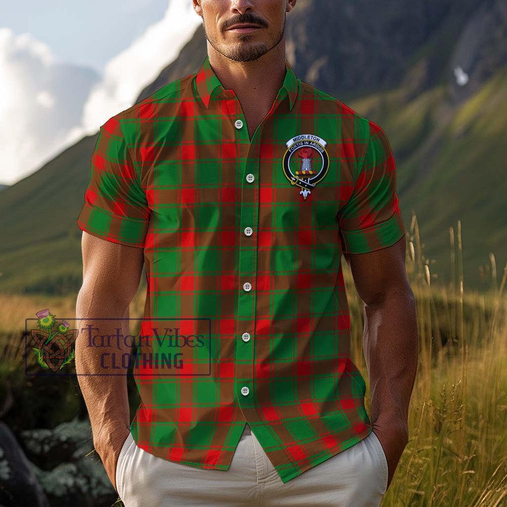 Middleton Modern Tartan Cotton Hawaiian Shirt with Family Crest Adult - Tartan Vibes Clothing