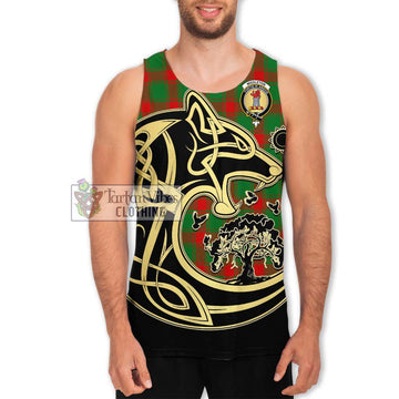 Middleton Modern Tartan Men's Tank Top with Family Crest Celtic Wolf Style