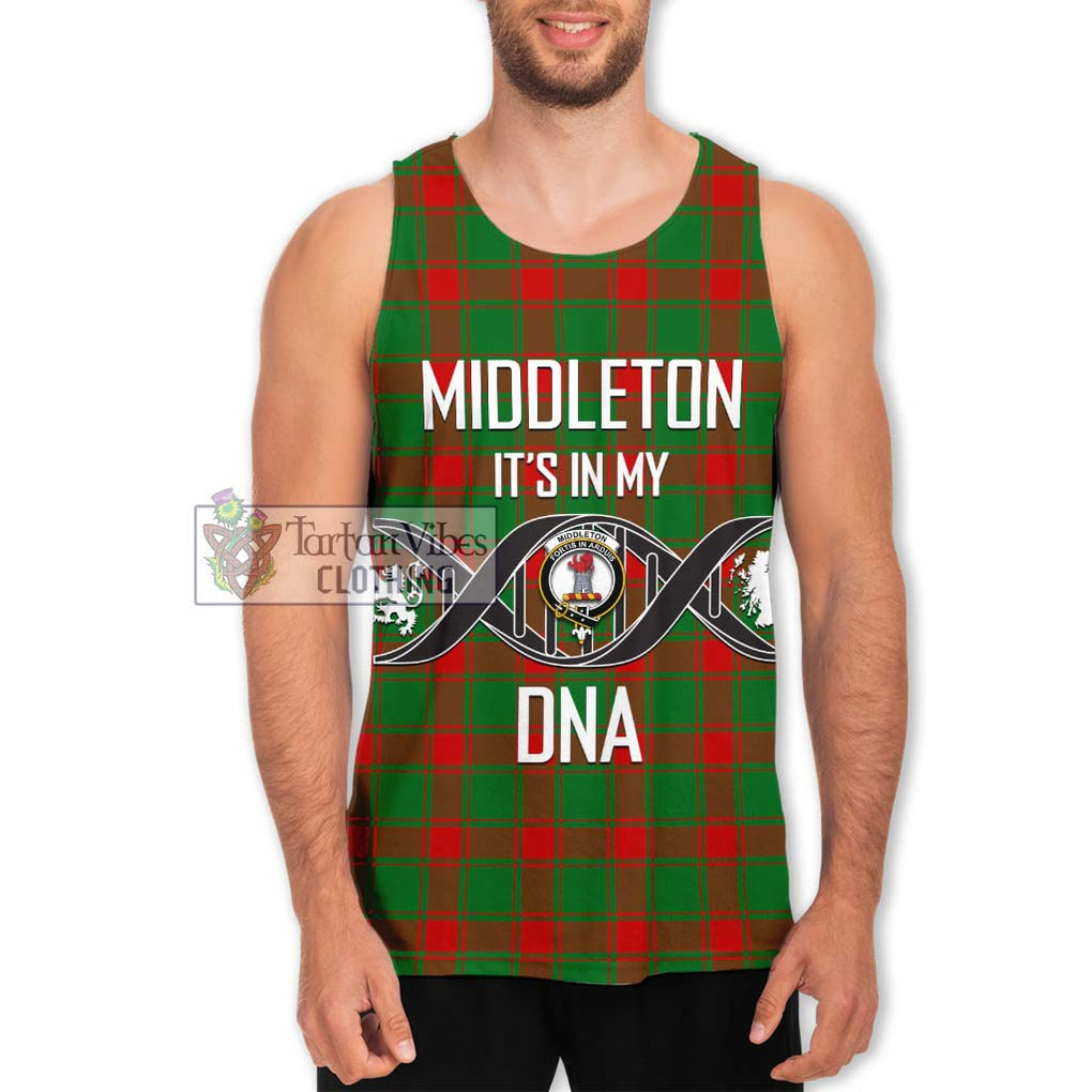 Middleton Modern Tartan Men's Tank Top with Family Crest DNA In Me Style Men - Tartanvibesclothing Shop