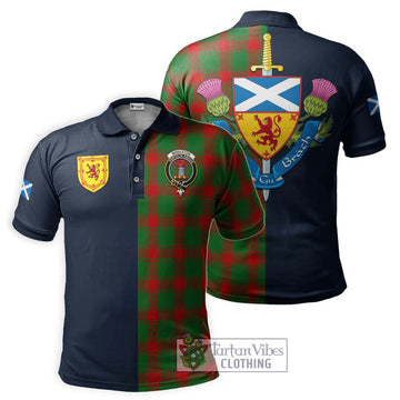 Middleton Modern Tartan Polo Shirt Alba with Scottish Lion Royal Arm Half Style