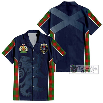 Middleton Modern Tartan Short Sleeve Button Shirt with Family Crest and Lion Rampant Vibes Sport Style