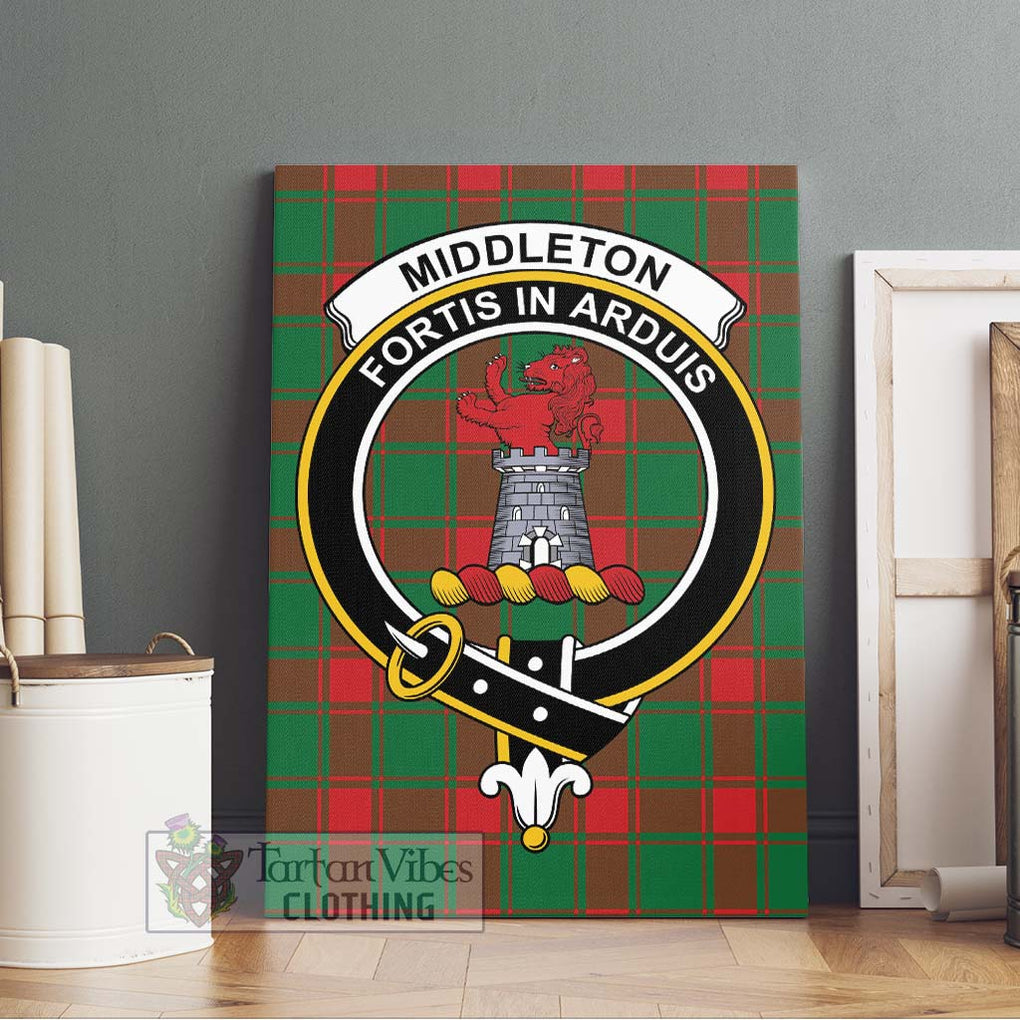 Middleton Modern Tartan Canvas Print Wall Art with Family Crest Without Frame - Tartan Vibes Clothing