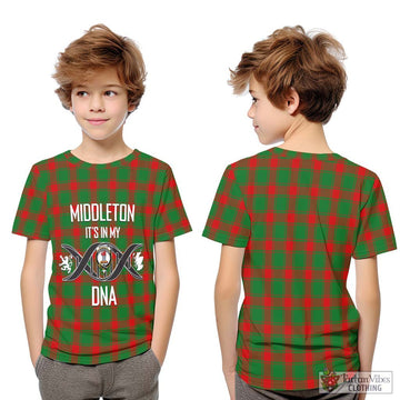 Middleton Modern Tartan Kid T-Shirt with Family Crest DNA In Me Style