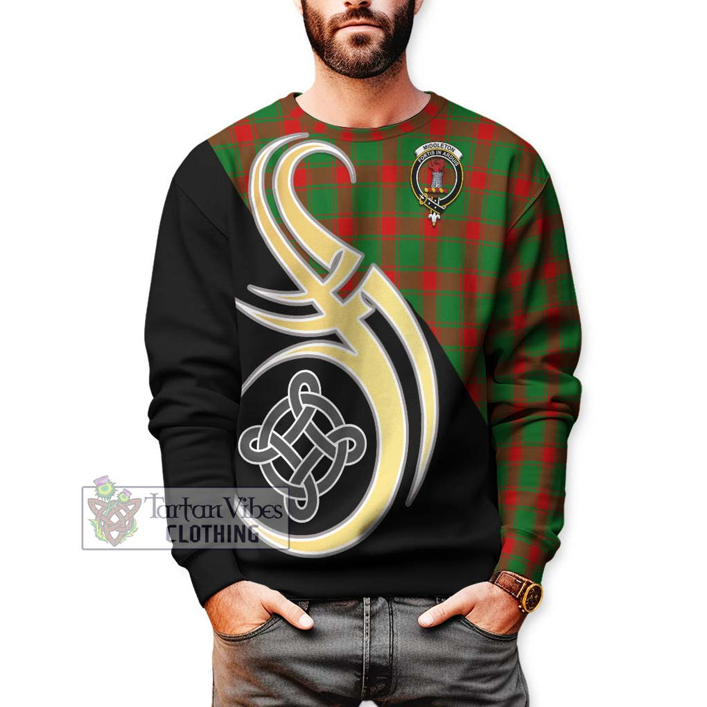 Middleton Modern Tartan Sweatshirt with Family Crest and Celtic Symbol Style Unisex - Tartan Vibes Clothing