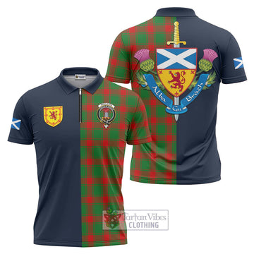 Middleton Modern Tartan Zipper Polo Shirt Alba with Scottish Lion Royal Arm Half Style