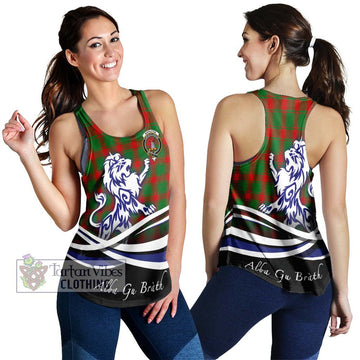 Middleton Modern Tartan Women's Racerback Tanks with Alba Gu Brath Regal Lion Emblem