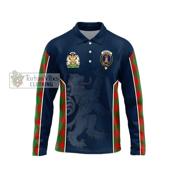 Middleton Modern Tartan Long Sleeve Polo Shirt with Family Crest and Lion Rampant Vibes Sport Style