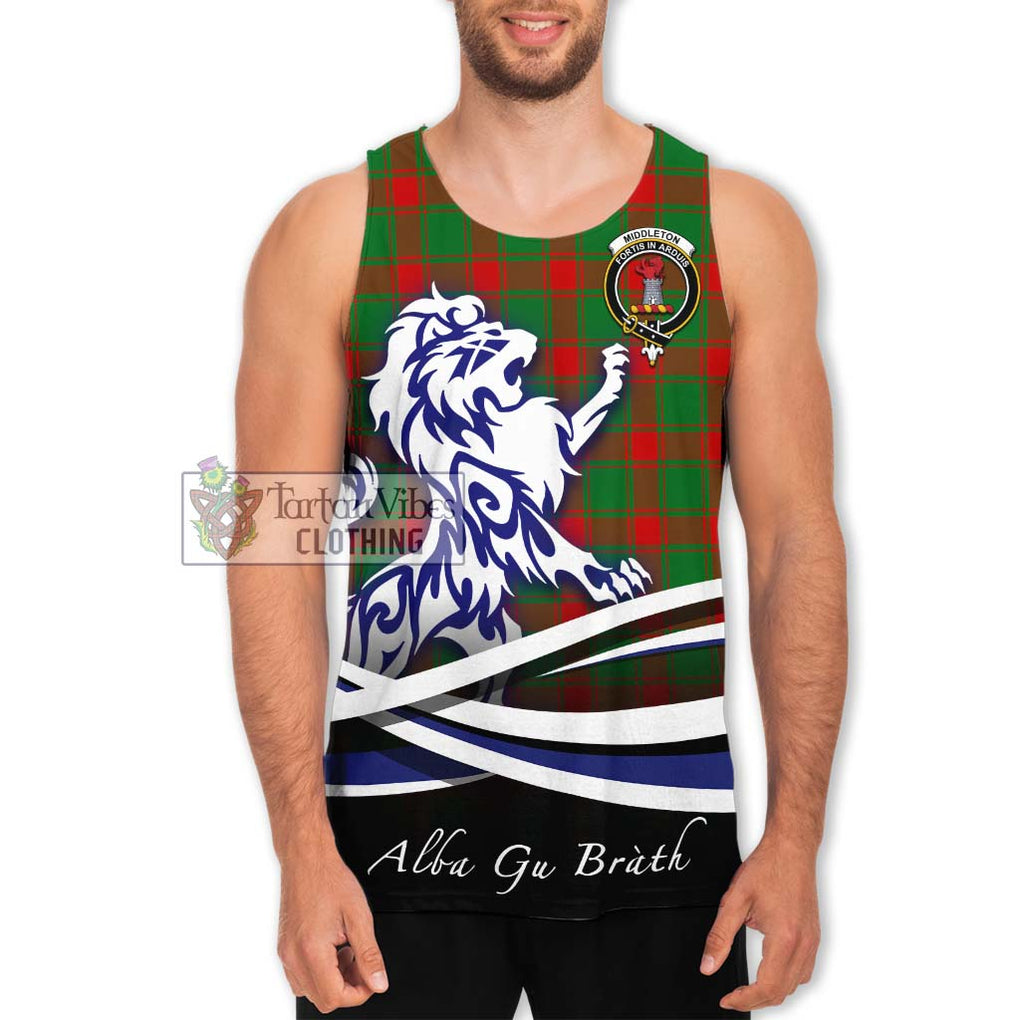 Middleton Modern Tartan Men's Tank Top with Alba Gu Brath Regal Lion Emblem Men - Tartanvibesclothing Shop