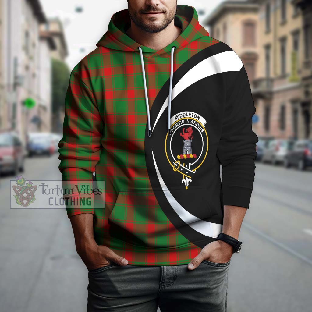 Middleton Modern Tartan Hoodie with Family Crest Circle Style Zip Hoodie - Tartan Vibes Clothing