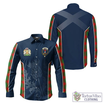 Middleton Modern Tartan Long Sleeve Button Up Shirt with Family Crest and Scottish Thistle Vibes Sport Style