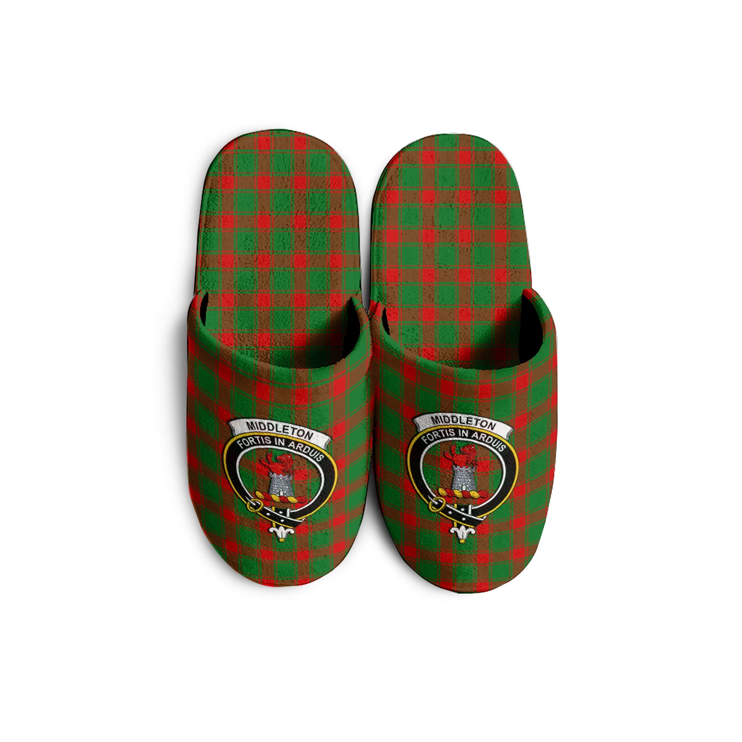 Middleton Modern Tartan Home Slippers with Family Crest - Tartanvibesclothing Shop