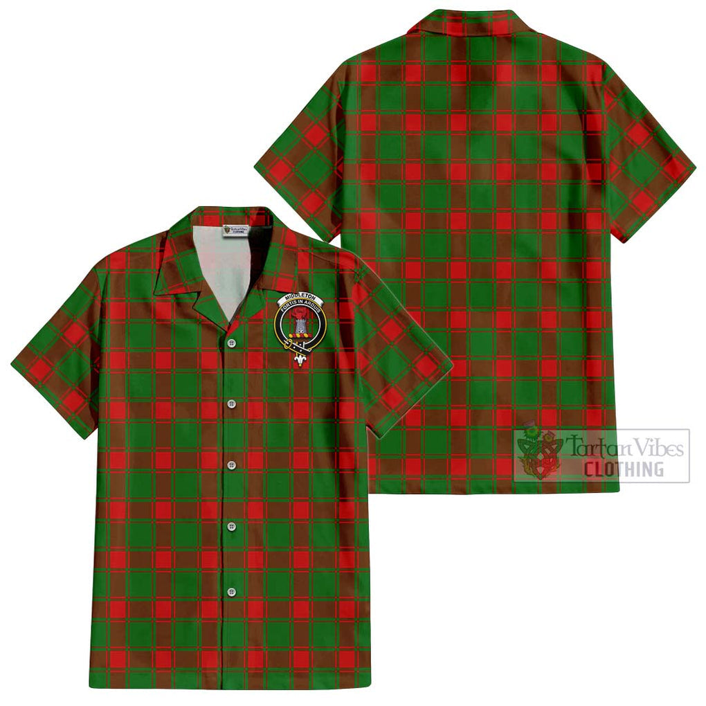 Middleton Modern Tartan Cotton Hawaiian Shirt with Family Crest Kid - Tartan Vibes Clothing