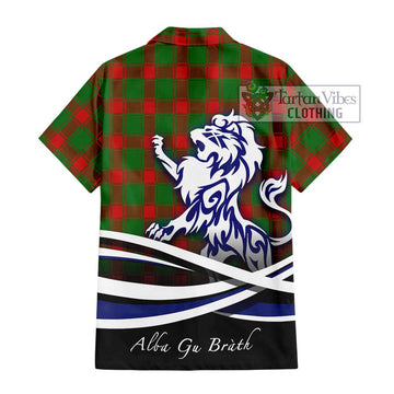 Middleton Modern Tartan Short Sleeve Button Shirt with Alba Gu Brath Regal Lion Emblem