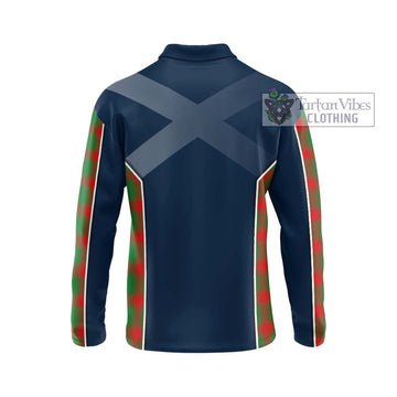 Middleton Modern Tartan Long Sleeve Polo Shirt with Family Crest and Lion Rampant Vibes Sport Style