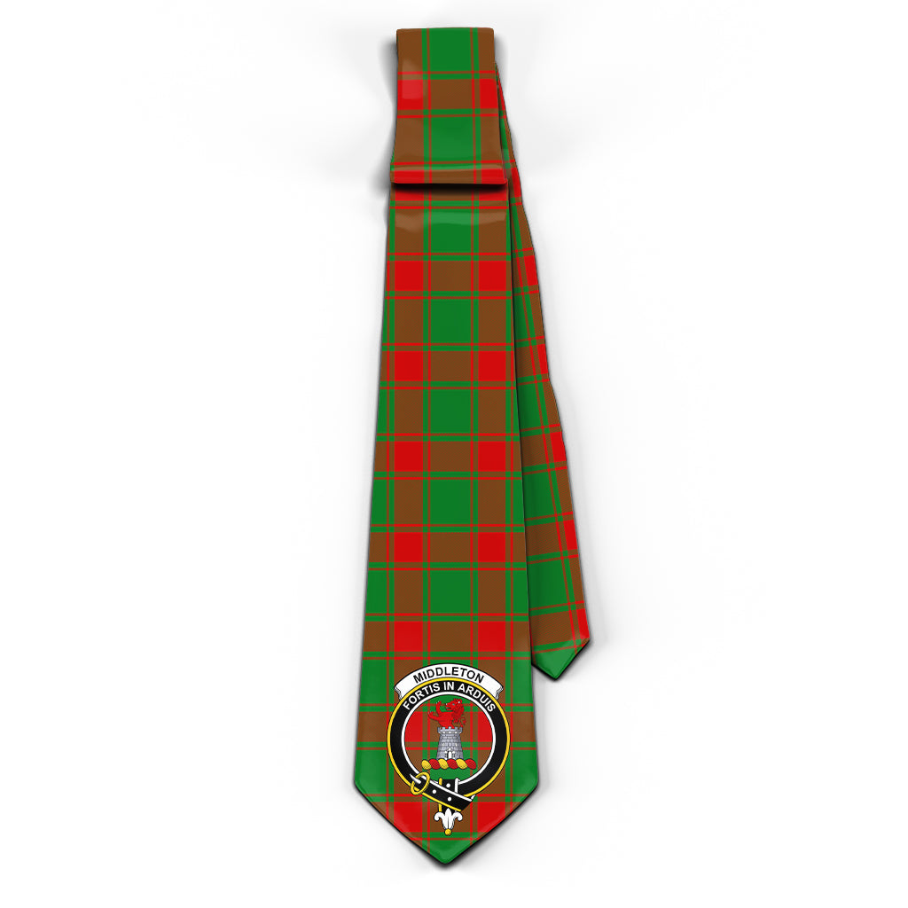 Middleton Modern Tartan Classic Necktie with Family Crest - Tartan Vibes Clothing