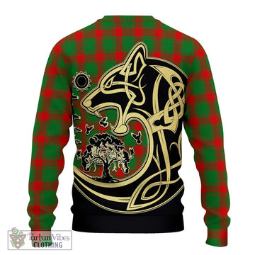 Middleton Modern Tartan Ugly Sweater with Family Crest Celtic Wolf Style