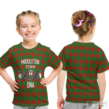 Middleton Modern Tartan Kid T-Shirt with Family Crest DNA In Me Style