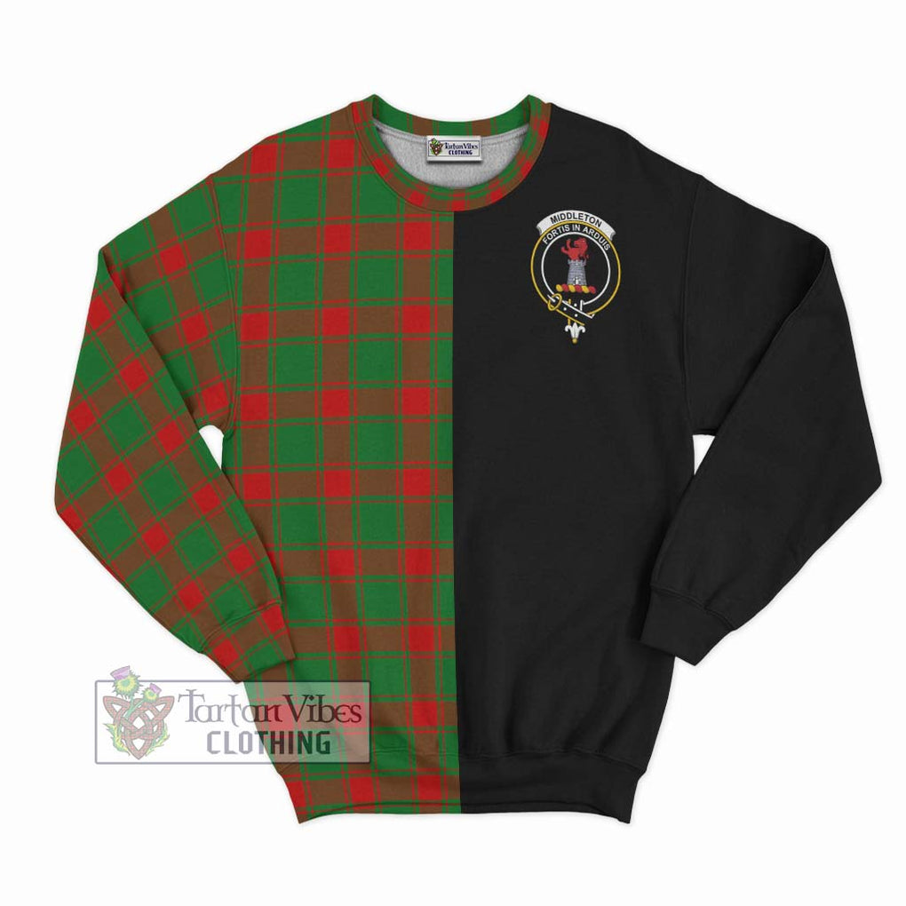 Middleton Modern Tartan Sweatshirt with Family Crest and Half Of Me Style - Tartanvibesclothing Shop