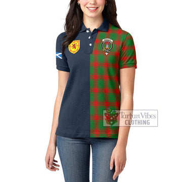 Middleton Modern Tartan Women's Polo Shirt Alba with Scottish Lion Royal Arm Half Style