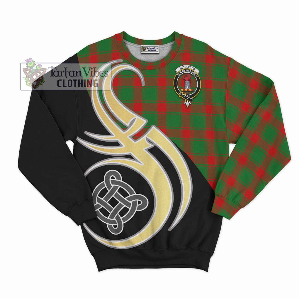 Middleton Modern Tartan Sweatshirt with Family Crest and Celtic Symbol Style - Tartan Vibes Clothing