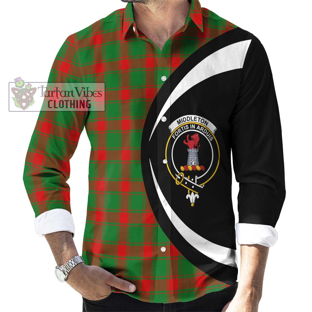 Middleton Modern Tartan Long Sleeve Button Up with Family Crest Circle Style - Tartan Vibes Clothing