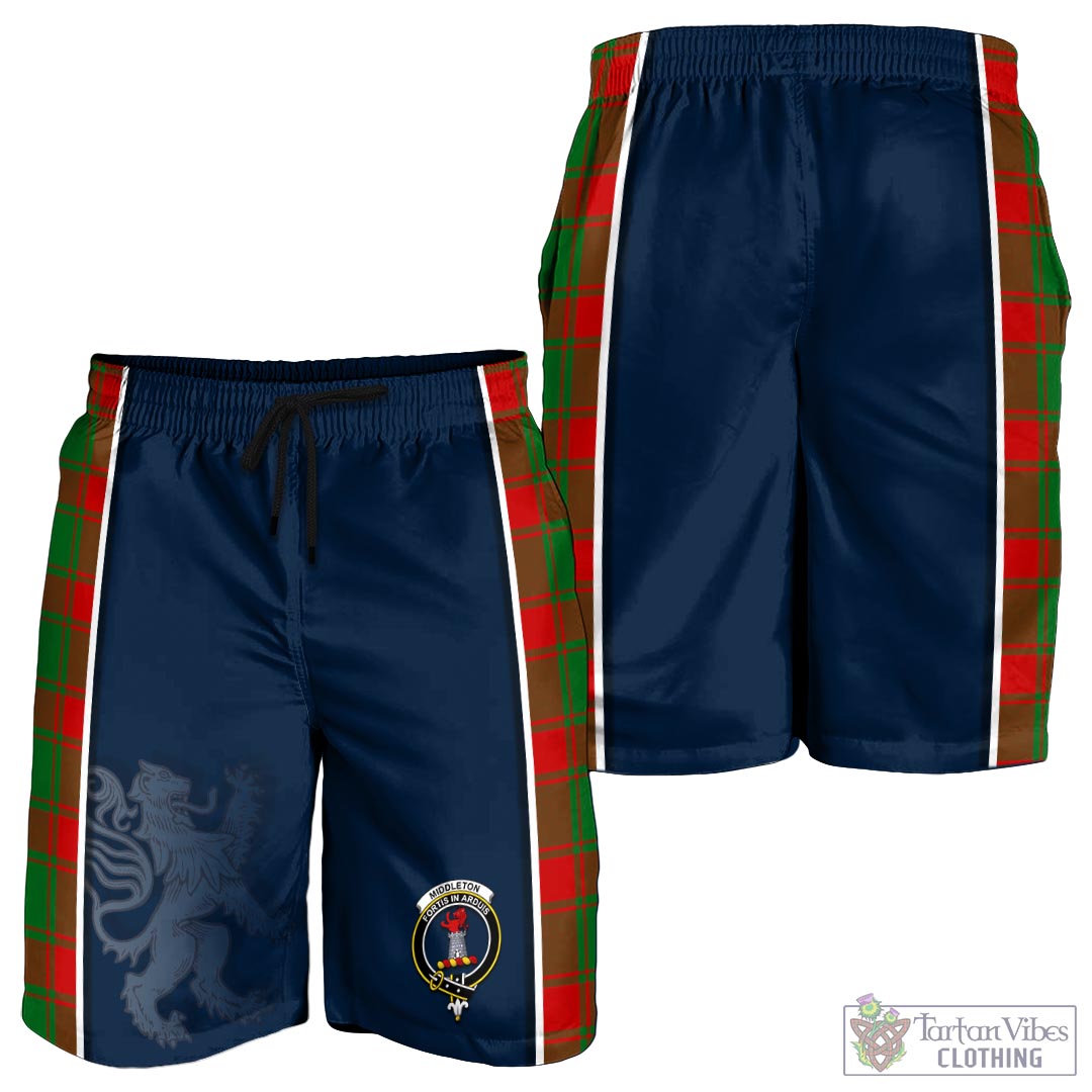 Tartan Vibes Clothing Middleton Modern Tartan Men's Shorts with Family Crest and Lion Rampant Vibes Sport Style