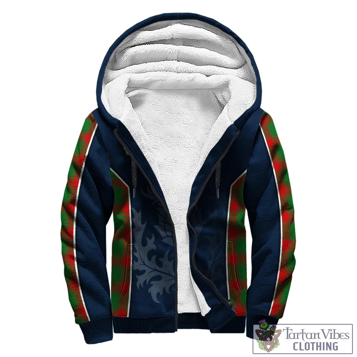 Tartan Vibes Clothing Middleton Modern Tartan Sherpa Hoodie with Family Crest and Scottish Thistle Vibes Sport Style