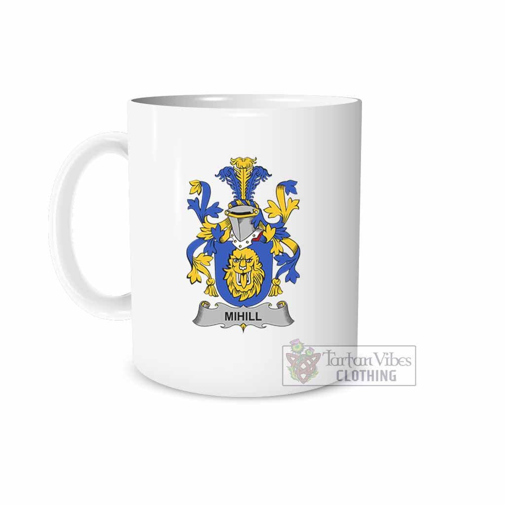 Mihill Irish Clan Coat of Arms Ceramic Mug White - 2D-tartanvibesclothing