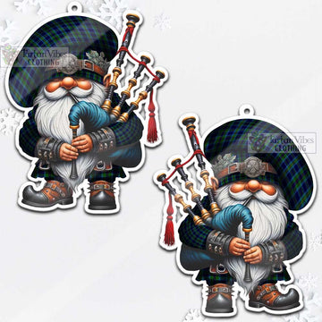 Miller Tartan Bagpiper Gnome Christmas Ornament