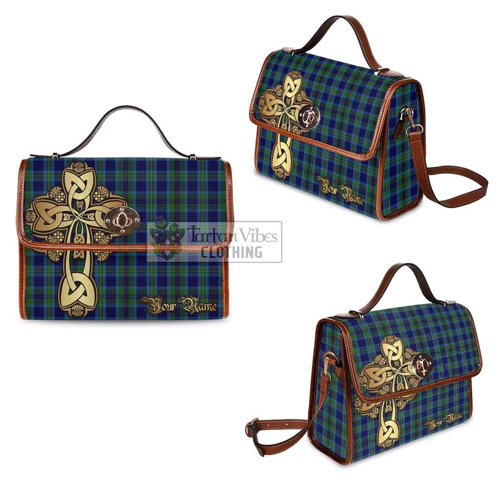 Miller Tartan Waterproof Canvas Bag Golden Thistle Celtic Cross Style - Tartan Vibes Clothing