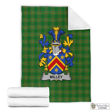 Milley Irish Clan Tartan Blanket with Coat of Arms X-Large 59 x 79 inches 150 x 200 cm - Tartan Vibes Clothing
