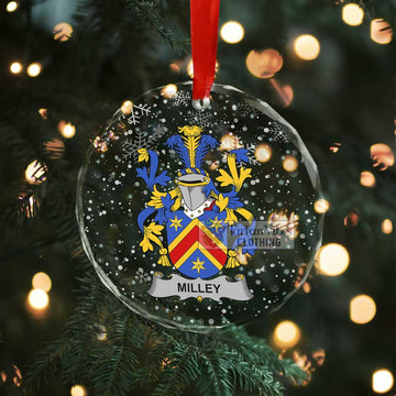 Milley Irish Clan Christmas Glass Ornament with Coat of Arms - 2D-tartanvibesclothing