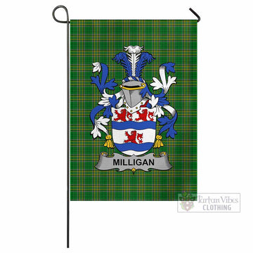 Milligan Irish Clan Tartan Flag with Coat of Arms