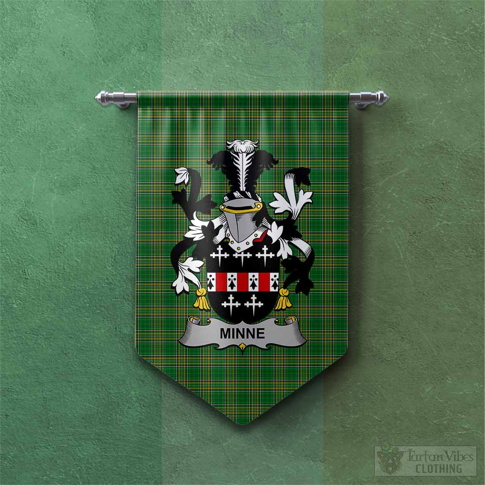Minne Irish Clan Tartan Gonfalon, Tartan Banner with Coat of Arms Chevron - Tartan Vibes Clothing