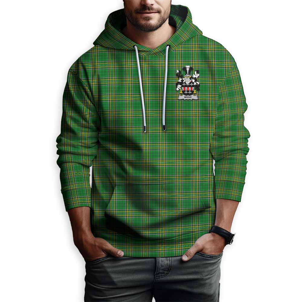 Minne Irish Clan Tartan Hoodie with Coat of Arms