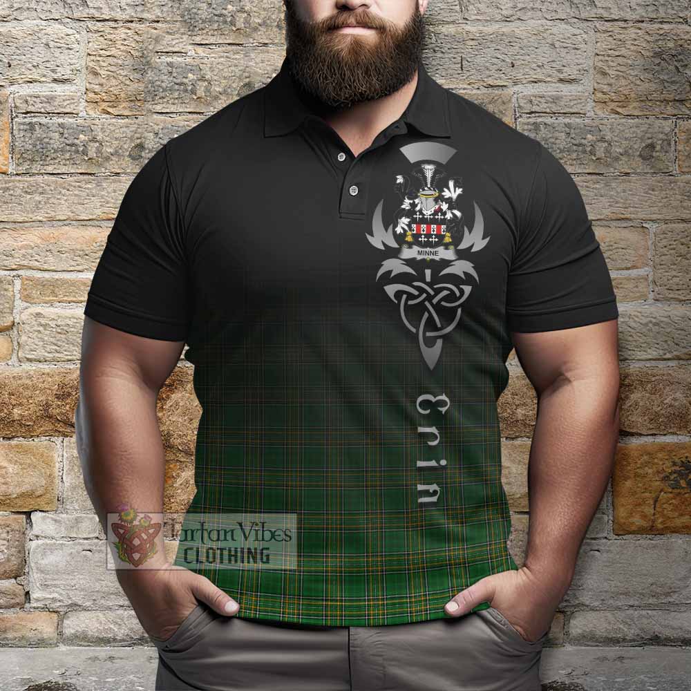 Minne Irish Clan Polo Shirt with Coat of Arms Erin Go Bragh Celtic Inspired - Tartan Vibes Clothing