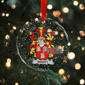 Minnitt Irish Clan Christmas Glass Ornament with Coat of Arms