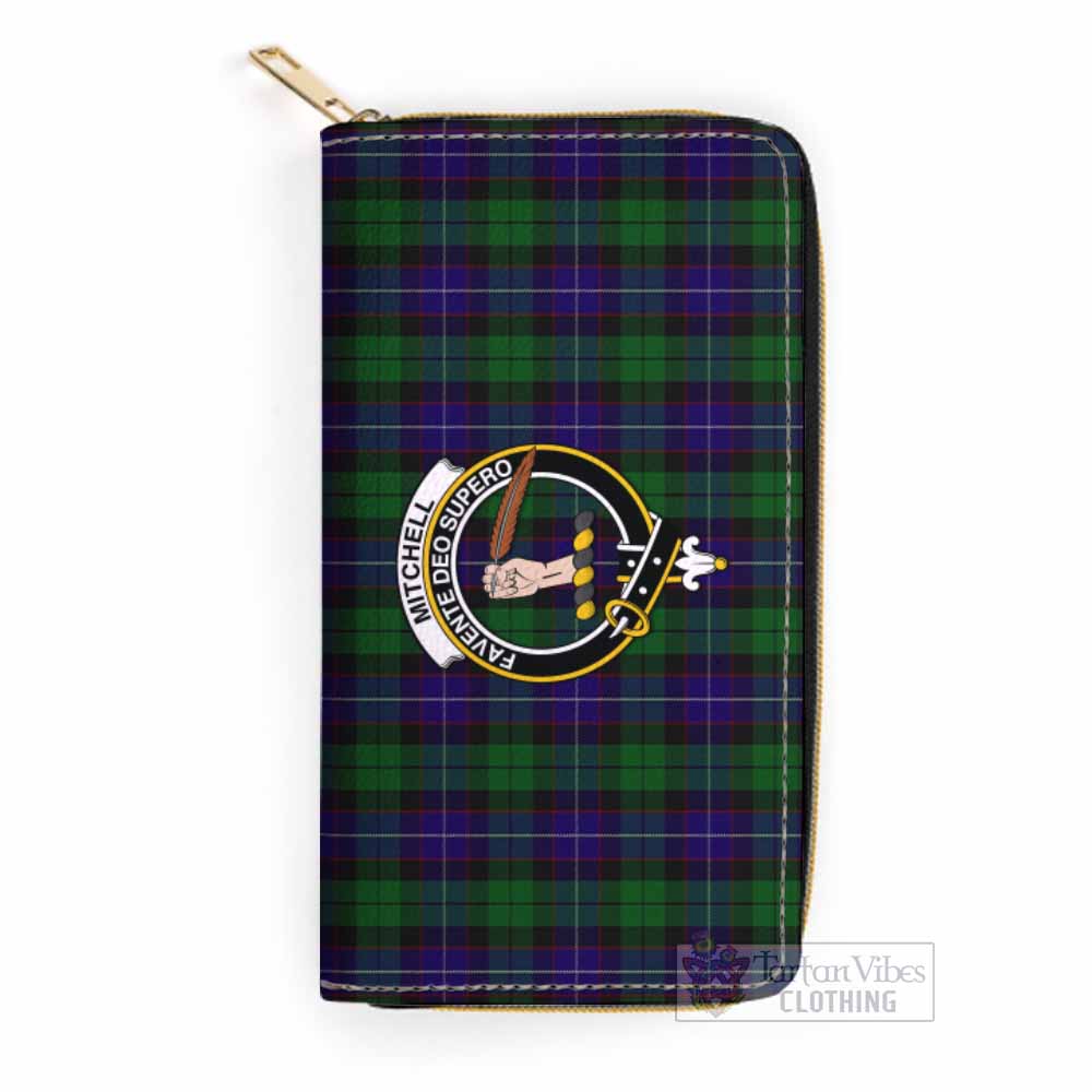 Mitchell Tartan Women's Leather Wallet with Family Crest One Size 19.7*10.5*3.5 cm - Tartan Vibes Clothing