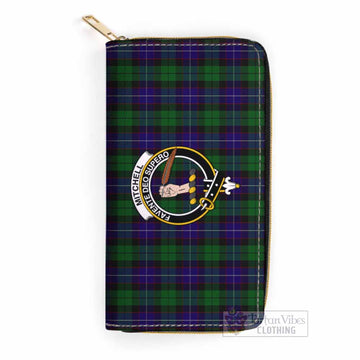 Mitchell Tartan Women's Leather Wallet with Family Crest One Size 19.7*10.5*3.5 cm - Tartan Vibes Clothing