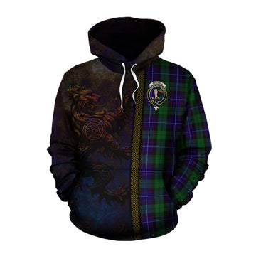Mitchell Tartan Family Crest Cotton Hoodie Alba Gu Brath Be Brave Lion Ancient Style Pullover Hoodie XS - Tartan Vibes Clothing