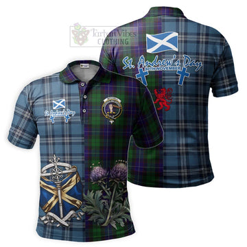 Mitchell Tartan Polo Shirt Happy St. Andrew's Day Half Tartan Style Kid - Tartan Vibes Clothing