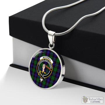 Mitchell Tartan Circle Necklace with Family Crest