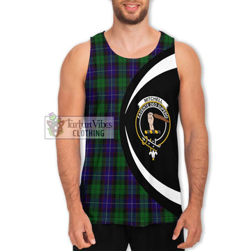 Mitchell Tartan Men's Tank Top with Family Crest Circle Style