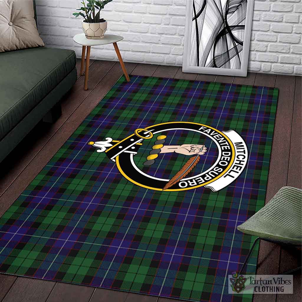 Tartan Vibes Clothing Mitchell Tartan Area Rug with Family Crest