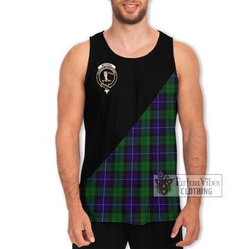 Mitchell Tartan Men's Tank Top with Family Crest and Military Logo Style